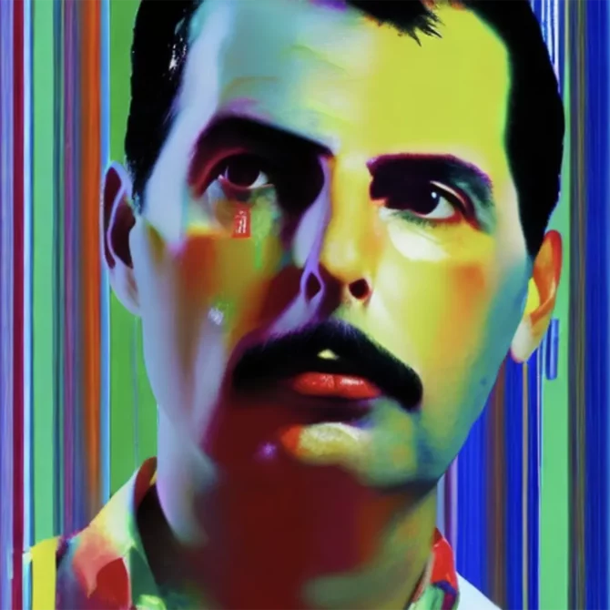Freddie Mercury in the style of Gerhard Richter     9